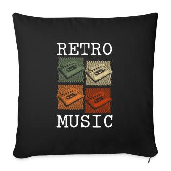 Cassette Rétro 80s Original - Housse de coussin décorative 45 x 45 cm - noir - Devant
