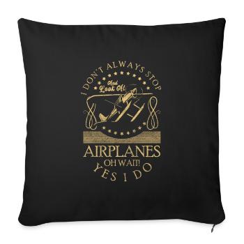 Model Airplane Hobby Art - Sofa pillowcase 17,3'' x 17,3'' (45 x 45 cm) - black - Front