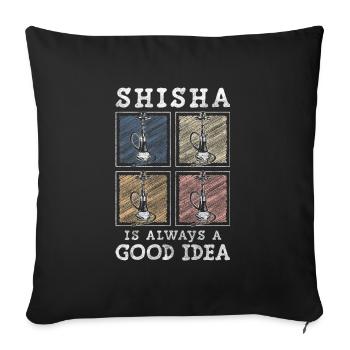 narguilé vapeur saveur bouillonnante - Housse de coussin décorative 45 x 45 cm - noir - Devant