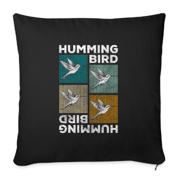 Signe mignon de colibris - Housse de coussin décorative 45 x 45 cm - noir - Devant