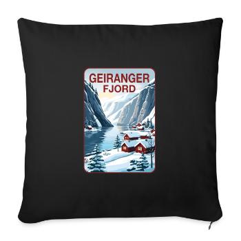 Geiranger Fjord - Sofa pillowcase 17,3'' x 17,3'' (45 x 45 cm) - black - Front