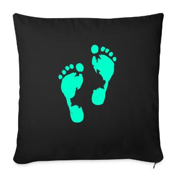 Empreintes humaines - Housse de coussin décorative 45 x 45 cm - noir - Devant