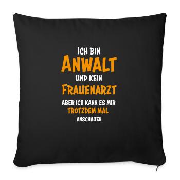 Anwalt Jurist Jura Richter Justiz - Sofakissenbezug 45 x 45 cm - Schwarz - Vorne