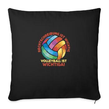 Wichtiga! - Volleyballer Beach Volleyball - Sofakissenbezug 45 x 45 cm - Schwarz - Vorne