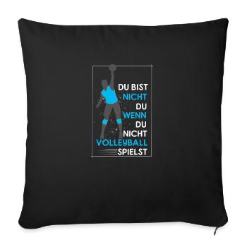 Spiel Volleyball - Volleyballer Beach Volleyball - Sofakissenbezug 45 x 45 cm - Schwarz - Vorne