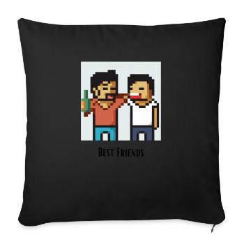 Meilleurs ami - Housse de coussin décorative 45 x 45 cm - noir - Devant