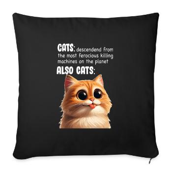 Cute Cat Meme - Sofa pillowcase 17,3'' x 17,3'' (45 x 45 cm) - black - Front