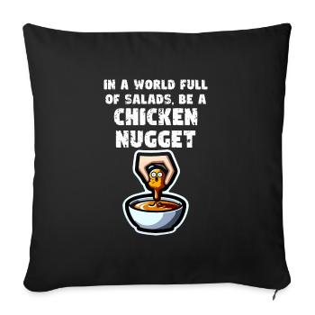 Croquettes de poulet Drôle Pépite de poulet Meme Pépite - Housse de coussin décorative 45 x 45 cm - noir - Devant