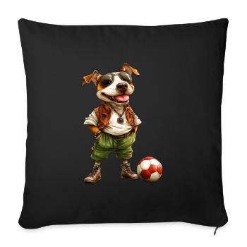 Football Dogs - Sofa pillowcase 17,3'' x 17,3'' (45 x 45 cm) - black - Front