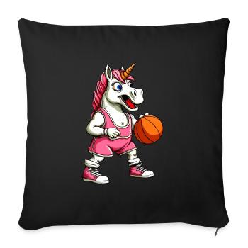 Unicorns Basketball - Sofa pillowcase 17,3'' x 17,3'' (45 x 45 cm) - black - Front