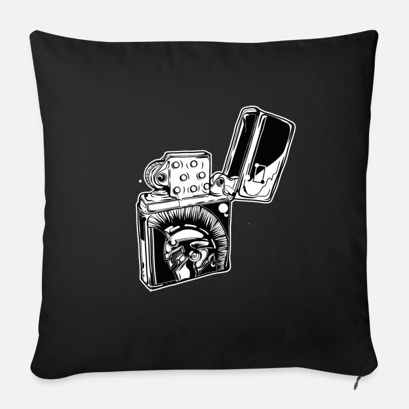 SHARP // Trojan // Lighter - Sofa pillowcase 17,3'' x 17,3'' (45 x 45 cm) - black