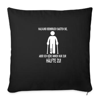 Gebrochene Knochen! Achtung! Shirt, T-Shirt, Basic - Sofakissenbezug 45 x 45 cm - Schwarz - Vorne