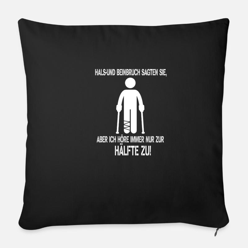 Gebrochene Knochen! Achtung! Shirt, T-Shirt, Basic - Sofakissenbezug 45 x 45 cm - Schwarz