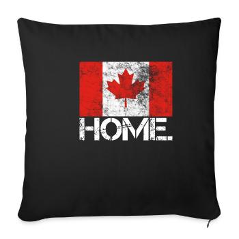 HOME CANADA | USED LOOK | Drapeau - Housse de coussin décorative 45 x 45 cm - noir - Devant