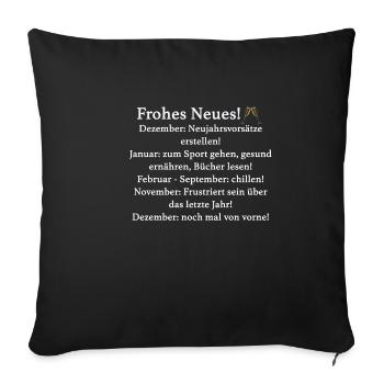 New Year’s Eve - Sofa pillowcase 17,3'' x 17,3'' (45 x 45 cm) - black - Front