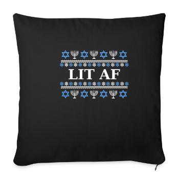 Lit AF Menora - Tolle Geschenkidee Juden, Chanukka - Sofakissenbezug 45 x 45 cm - Schwarz - Vorne