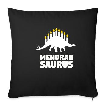 Menorasaurus - Great gift idea Jews, Hanukkah - Sofa pillowcase 17,3'' x 17,3'' (45 x 45 cm) - black - Front