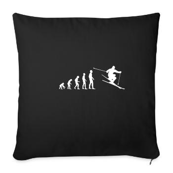 Evolution du ski - Housse de coussin décorative 45 x 45 cm - noir - Devant