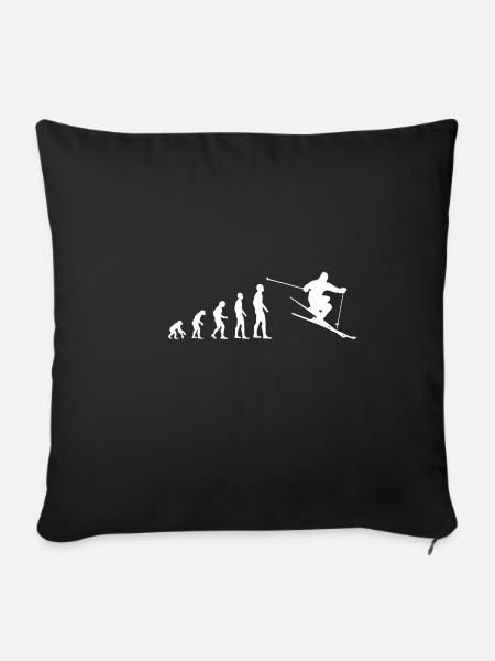 Evolution Skiing - Sofakissenbezug 45 x 45 cm - Schwarz