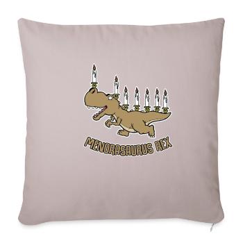 Menorasaurus Rex - gift idea Jews, Chanuka - Sofa pillowcase 17,3'' x 17,3'' (45 x 45 cm) - light taupe - Front