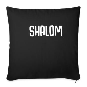Shalom - gift idea Jews, Chanuka, Bar Mitzvah - Sofa pillowcase 17,3'' x 17,3'' (45 x 45 cm) - black - Front