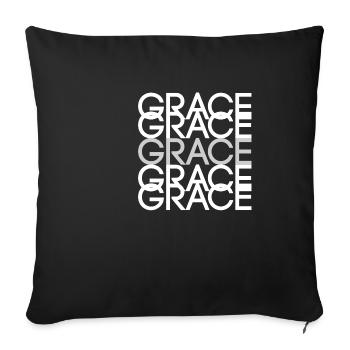 grace grace grace grace grace - Sofa pillowcase 17,3'' x 17,3'' (45 x 45 cm) - black - Front
