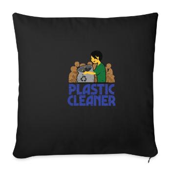 Plastic cleaner plastic garbage environmental protection - Sofa pillowcase 17,3'' x 17,3'' (45 x 45 cm) - black - Front