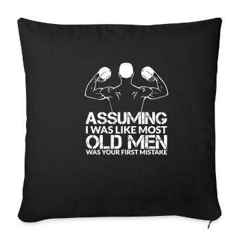 Vieil homme de formation de remise en forme - Housse de coussin décorative 45 x 45 cm - noir - Devant