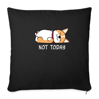 Sleeping lazy dog - Sofa pillowcase 17,3'' x 17,3'' (45 x 45 cm) - black - Front