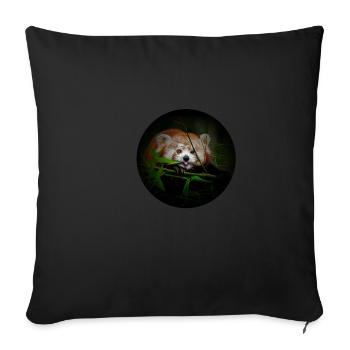 red panda comic style red panda - Sofa pillowcase 17,3'' x 17,3'' (45 x 45 cm) - black - Front