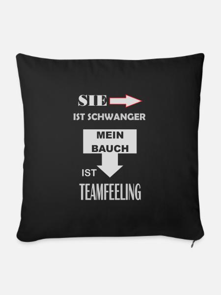 schwanger teamfeeling vater werden - Sofakissenbezug 45 x 45 cm - Schwarz