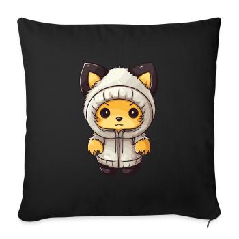Fuchs Winter Comic Niedlich - Sofakissenbezug 45 x 45 cm - Schwarz - Vorne