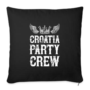 Équipe de vacances de fête en Croatie - Housse de coussin décorative 45 x 45 cm - noir - Devant