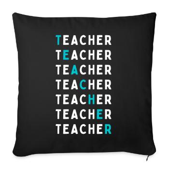 I am teacher Mrs. Man with class class teacher - Sofa pillowcase 17,3'' x 17,3'' (45 x 45 cm) - black - Front
