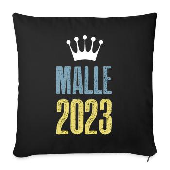 Malle 2023 Couronne - Housse de coussin décorative 45 x 45 cm - noir - Devant