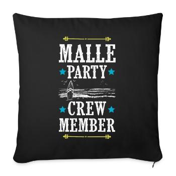 Malle Party Crew - Sofa pillowcase 17,3'' x 17,3'' (45 x 45 cm) - black - Front