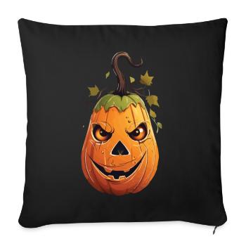 Lustiger Halloween Kürbis Kinderdesign - Sofakissenbezug 45 x 45 cm - Schwarz - Vorne