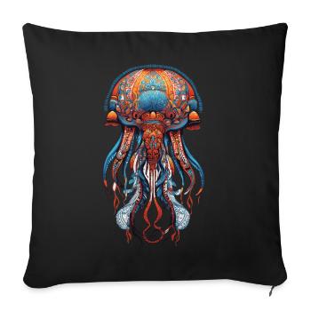 Jellyfish Sea Mandala Meditation Spirituality - Sofa pillowcase 17,3'' x 17,3'' (45 x 45 cm) - black - Front