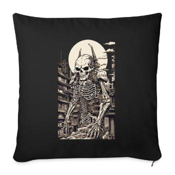 Edo Japon Yokai squelette Ukiyo-E oeuvre - Housse de coussin décorative 45 x 45 cm - noir - Devant