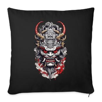 Kabuki Oni Masks Japan Manga Anime Design - Sofa pillowcase 17,3'' x 17,3'' (45 x 45 cm) - black - Front