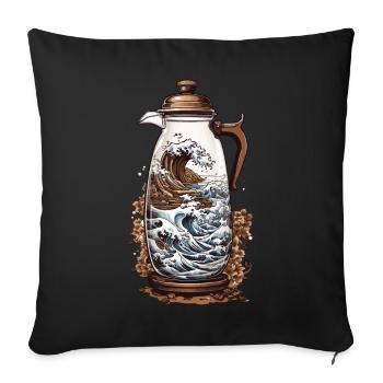 Japanese Coffee Aesthetics Streetwear Style - Sofa pillowcase 17,3'' x 17,3'' (45 x 45 cm) - black - Front