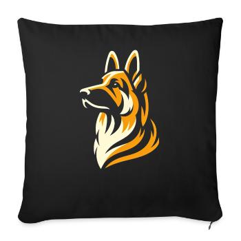 German Shepherd Elegance - Sofa pillowcase 17,3'' x 17,3'' (45 x 45 cm) - black - Front