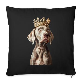 Weimaraner - Housse de coussin décorative 45 x 45 cm - noir - Devant