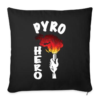Pyro Hero Pyrotechnics Ultras Fanblock Fankurve - Copricuscino per divano, 45 x 45 cm - nero - Fronte