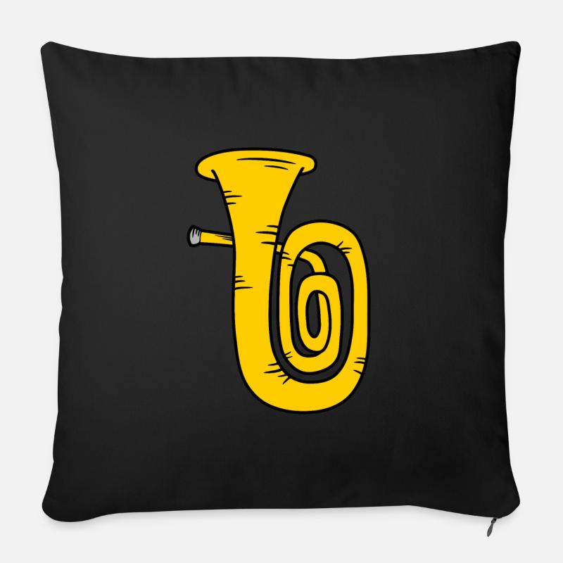 Tuba - Sofakissenbezug 45 x 45 cm - Schwarz
