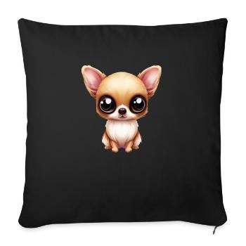 Chihuahua Cuddles - Sofa pillowcase 17,3'' x 17,3'' (45 x 45 cm) - black - Front