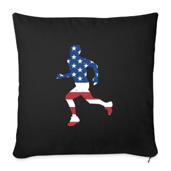 Sport Us Flag Running - Sofa pillowcase 17,3'' x 17,3'' (45 x 45 cm) - black - Front
