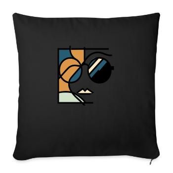 Retro Chic 70er Sonnenbrille - Sofakissenbezug 45 x 45 cm - Schwarz - Vorne