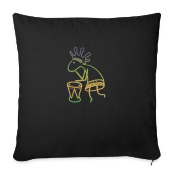 Kokopelli Bunt - Sofakissenbezug 45 x 45 cm - Schwarz - Vorne