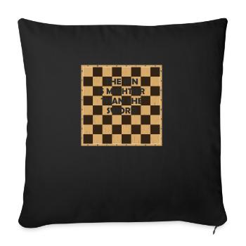 Chess Player Master Chess Sayings - Sofa pillowcase 17,3'' x 17,3'' (45 x 45 cm) - black - Front
